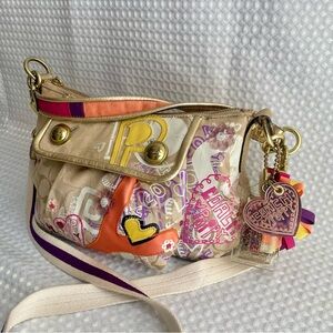 313 RARE Coach Poppy Graffiti Glam Bag - Y2K Maximalist Dream! Fun Groovy Vtg